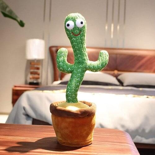 Cute Electric Cactus Plush Doll Twist Dancing Toy Decor Recording Parrot Cactus Plush Toy Funny Dancing Singing Toy