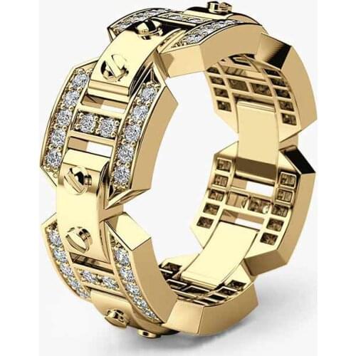 Charms Punk Men Ring Three Color Available Engagement Ring For Men With Micro Paved Anniversary Finger Ring Dropshpping