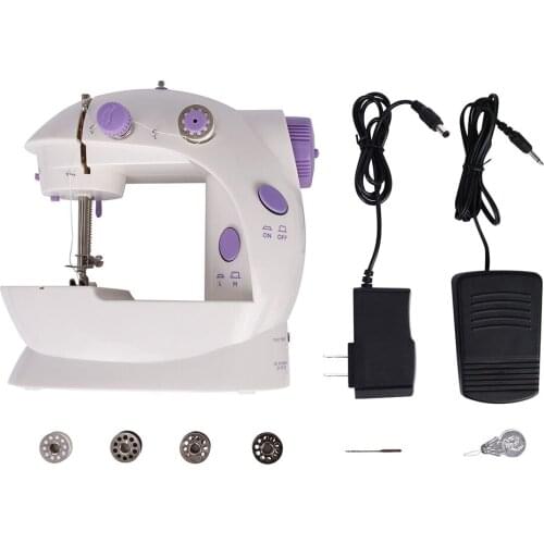 Portable Household Electric Sewing Machine Knitting Automatic Dual Speed Thread Multifunction Handwork Battery Powered US Plug