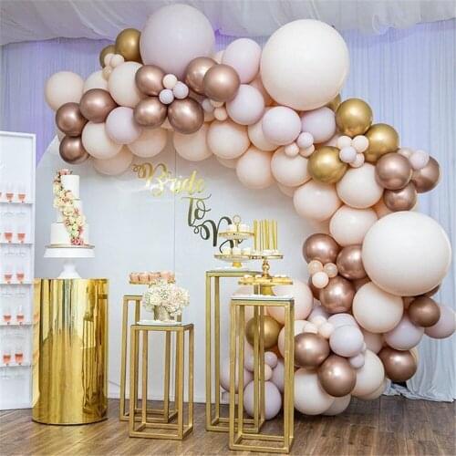 120pcs DIY Balloon Garland Arch Kit Double Layer Pastel Purple Cream Peach Latex Balloons For Wedding Birthday Party Decorations
