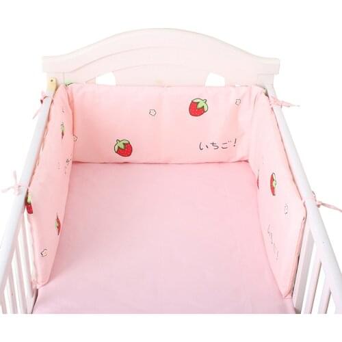 Cute Cartoon Baby Bed Bumpers One-piece U/L Shape Crib Bumpers Newborns Cot Protector Cotton Pad for Baby Room Decor 180*30cm
