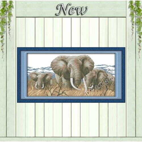 Holy elephants home decor painting Counted Print on canvas DMC 14CT 11CT DIY Cross Stitch Needlework Kits Embroidery Sets animal