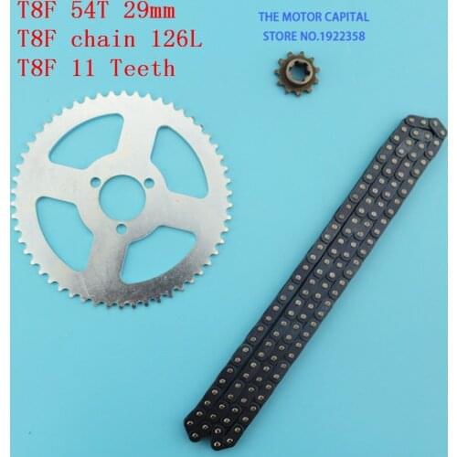 T8F 29mm 54T Gear +11T Gear Rear Sprocket 126j Chain fit mini moto quad atv 2 stroke engine 2020 high quality
