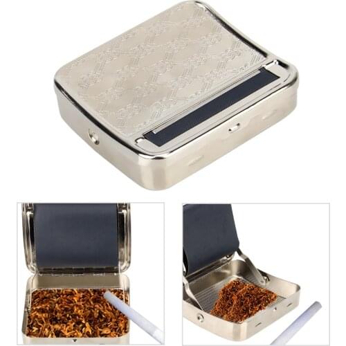 Tobacco Roller Cigarette Case Manual Tobacco Roller Tobacco Rolling Box Metal Cigarette Smoking Roller Machine Cigarette Maker