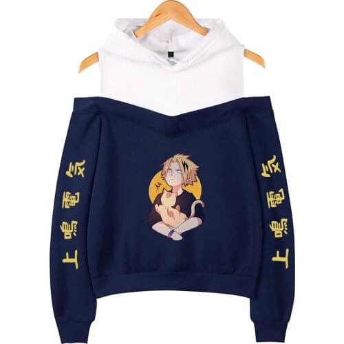 Mijn Hero Academia Anime Hoodies Vrouwelijke Off Shoulder Sweatshirt Vrouwen Sexy Harajuku Streetwear Denki Kaminari Kleding new