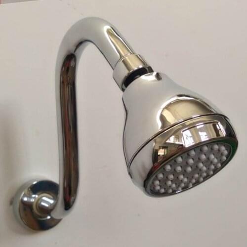 Shower extension rod for rain shower head wall mounted