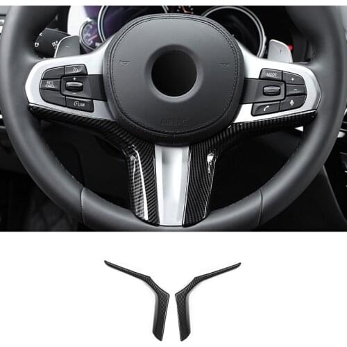 Carbon Fiber Steering Wheel Trim For BMW X3/X4/X5/X6/X7/M5/3/5/7/6/8-Series 2016 2017 2018 2019 2020 F90 G01 G02 G05 G16 G20 G21