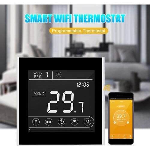 Smart Wifi Thermostat Programmable Water Heating Thermostat Temperature Controller LED Touchscreen Backlight Remote Control