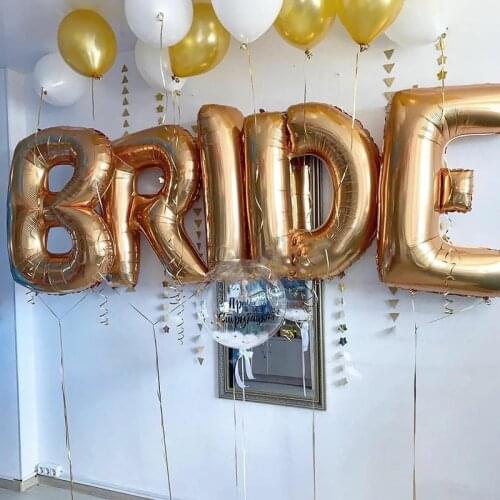 16/32inch Rose Gold Silver Bride To Be Happy Wedding Letter Foil Balloon Bridal Shower Wedding Party Decor Bachelor Party Supply