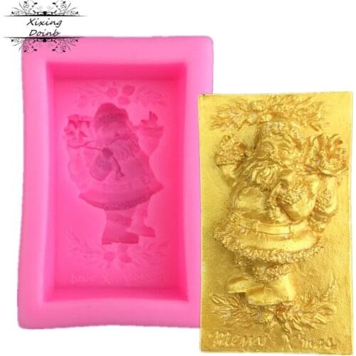 Xixing Santas chocolate pudding cake decorating tools kitchen baking products plaster silica gel soap mold