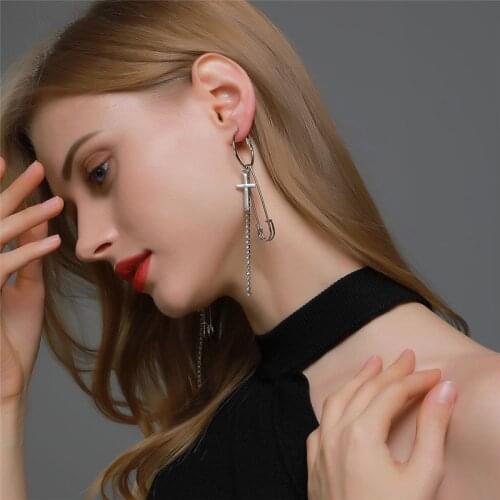 Earrings for women tassel crosses Minimalism Earrings pendants cute dangle jewellery Accessories Stud Long Pin earrings gifts