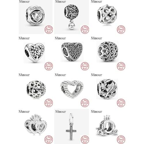 New openwork love hearts infinity crown Bead fit original Pandora charms 925 sterling silver Bracelet for women fashion jewelry