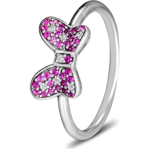 Animal Ring Silver 925 Jewelry Minnie Bow Rings for Women Gift 925 Sterling Silver Bijoux free shipping R047