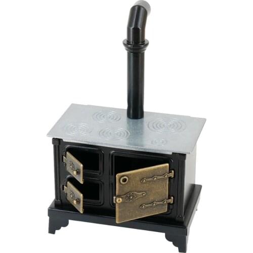 1/12 doll house OB11 doll house mini furniture model iron stove long chimney DIY doll Accessories