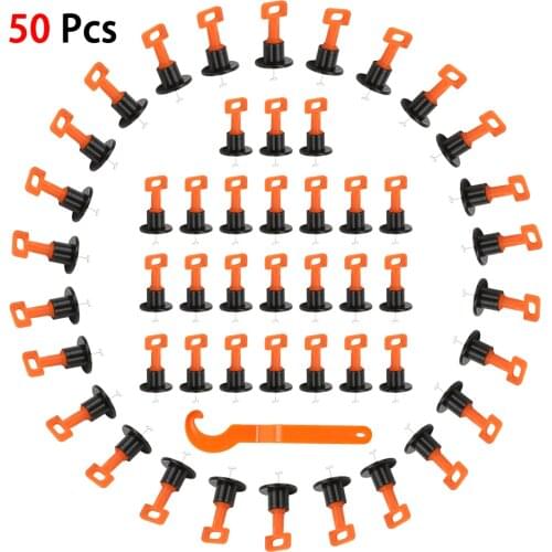 50Pcs/Set Alignment Tile Leveling Wedges Tile Spacers System Flat Ceramic Leveler for Floor Wall Construction Tools Locator