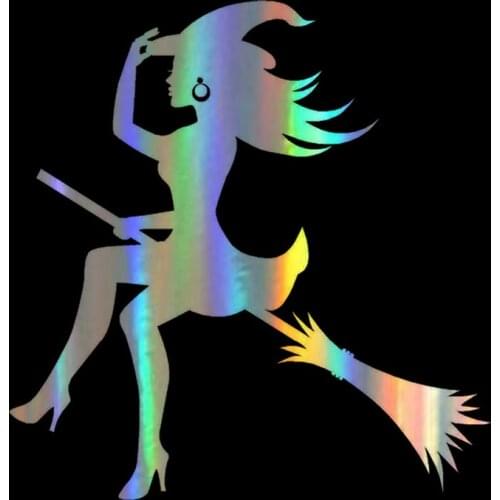 Car Sticker 3D 11.5*12CM Sexy Whitch On A Broomstick figure Decal Sticker On Car Funny Stickers and Decals Vinyl Car Styling