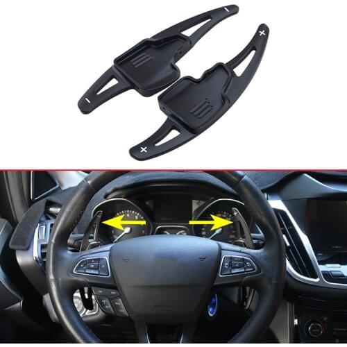 Car Steering Wheel Gear Shifter Aluminum Ex Paddle Matte Black W/ Screws Mount For Ford Focus Escape Kuga 2017 2018 Cool Parts