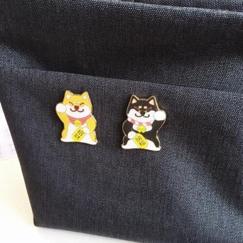 Luxury Shiba Inu Lovely Itoshi no Muco Doge Dog Cute Lucky Metal Badge Brooch SHIBA INU Brooches Pins Fan Club Gift Collectibles