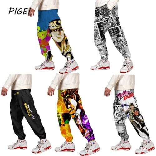 Anime JOJO Bizarre Adventure Bruno Bucciarati Cosplay Jogger Pants 3D Print Casual Sweatpants Mens Cropped Trousers for Boys