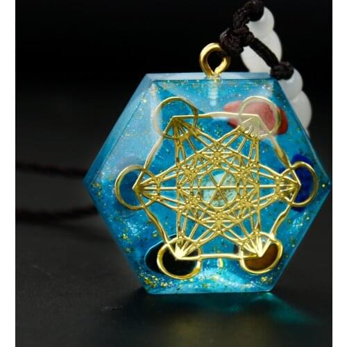 Seven Chakra Ogan Car Pendant Melon Tower Cube Flower Life Energy Pendant Necklace Meditation Reiki Healing Home Pendant Decor
