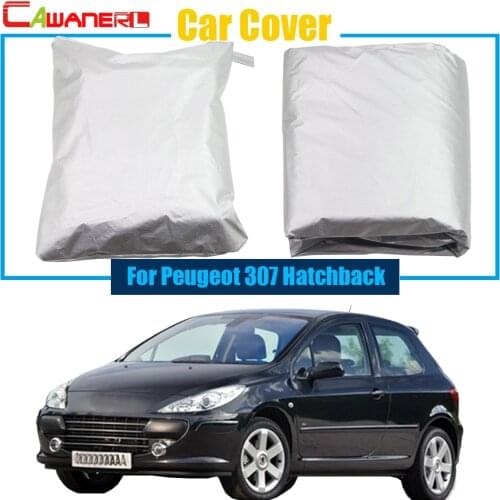 Cawanerl Full Car Cover Outdoor Anti UV Snow Rain Sun Resistant Cover For Peugeot 307 Hatchback