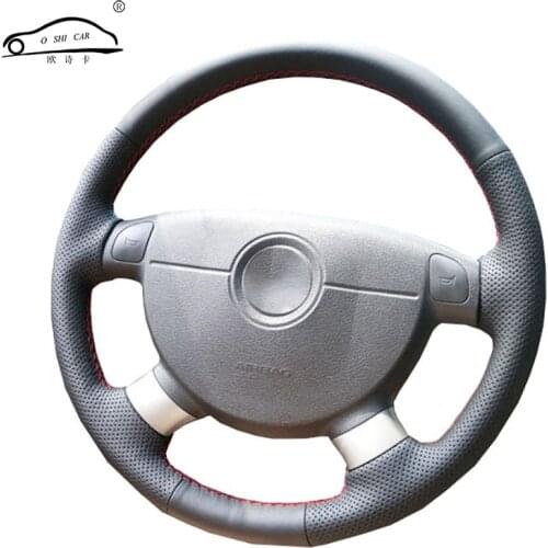 Genuine Leather car steering wheel Cover for Chevrolet Lova Aveo Buick Excelle Daewoo/Steering-Wheel Handlebar Braid