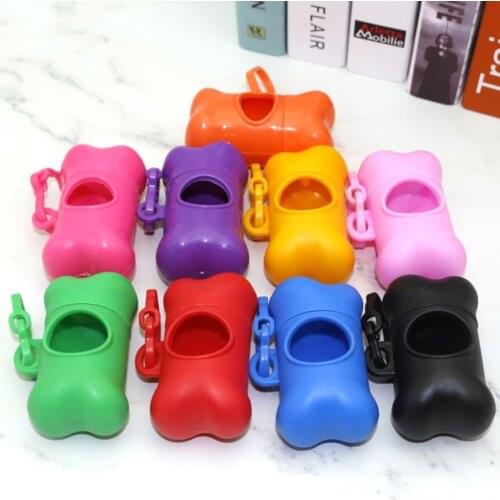 Pet Waste Bag Dispenser For Dog Poop Bags Bone Shape Plastic Pet Small Dog Outdoor Waste Poop Bag Dispenser Holder