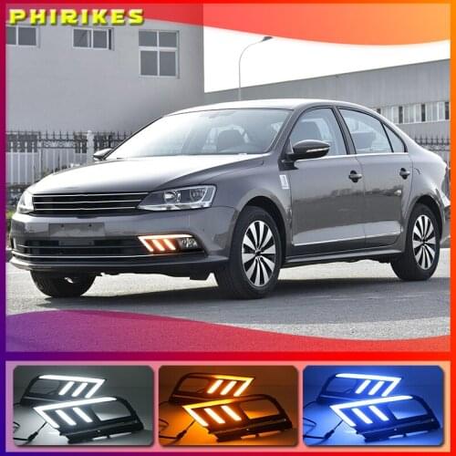 For Volkswagen VW Jetta Sagitar MK6 2015-2018 car styling driving LED DRL Daytime Running Light Daylight