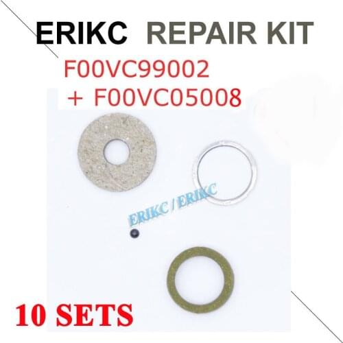 ERIKC injector ceramic ball repair kits F 00V C99 002 sealing rings F00VC99002 F00VC05008 for 0445110250 ball diameter 1.34mm