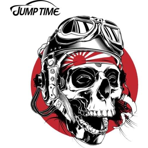 JumpTime 13cm x 10.8cm Skull Head Skull Vinyl Sticker Laptop Travel Luggage Vinyl Decal Car Stickers Accessories