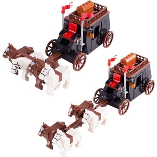 MOC Medieval King Princess Carriage Model Building Blocks Mini Military Carriages Accessories Bricks DIY Toys for Children W211