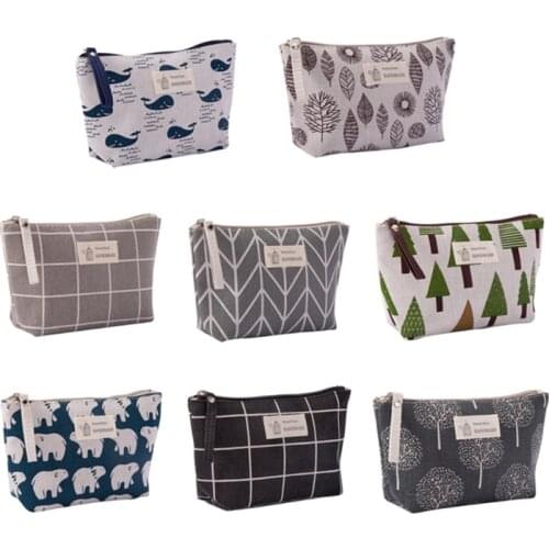 1Piece Whale Multi-function Canvas Fabric Zipper Coin Purse Storage Bag