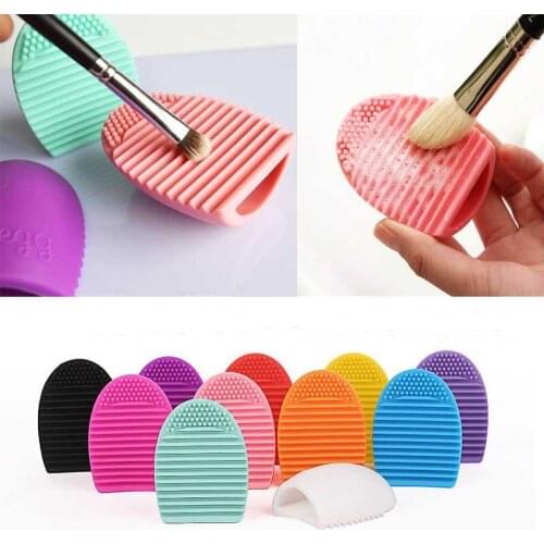Cleaning Make Up Washing Brush Egg Silica Scrubber Board Cosmetic Makeup Brushes Cleanser Brushegg Clean Tools 11 colors