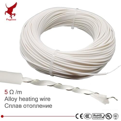 Alloy heating wire 5 ohm / meter silicone rubber multipurpose spiral heating cable soft warm electro-thermal wire