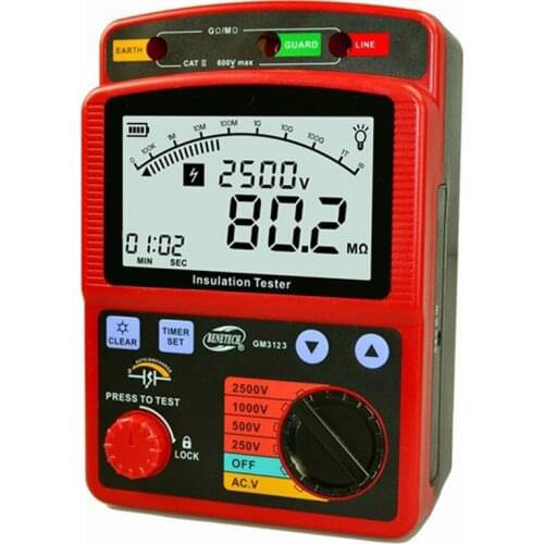 NEW 100% Original GM3125 Digital Insulation Resistance Tester Meter Megohmmeter 5000V Insulation megger Ohm Voltmeter