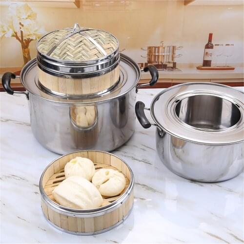 Stainless Steel Kitchen Gadgets Steamer Compartment Large Boiler Steaming Plate Rack Ring Multifunction Cookware Steamer Shelf
