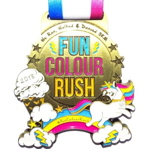 Custom Run Medals Personalized Logo With Ribbon Christmas Medal