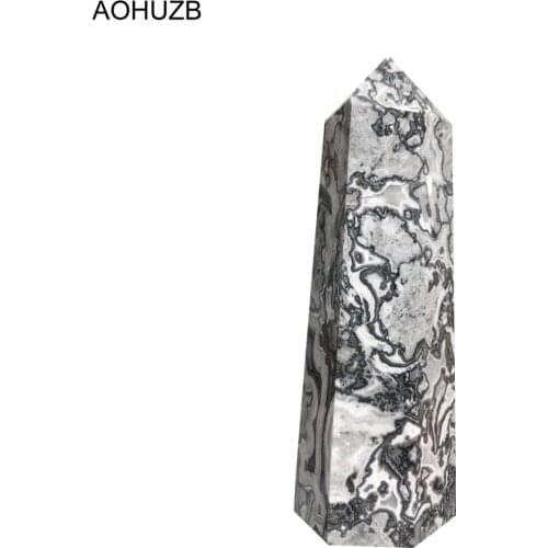 Natural Crystals Quartz Picture Jasper Map Stone Points Tower Energy Reiki Healing Room Home Office Decoration Gemstone