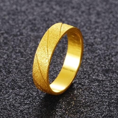 Simple Style Womens Mens Ring Yellow Gold Filled Classic Ring Band Gift Size 6,7,8