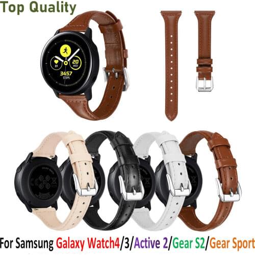 COMLYO For Galaxy Watch Active Band Wrist Watch 20mm Replacement Genuine Leather Watchband for Samsung Galaxy Watch 42mm Strap