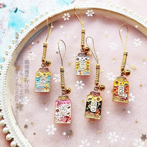 Japanese Style Lucky Amulet Smart Phone Strap Lanyards for iPhone/Samsung/XiaoMi Cute Mobile Phone Strap Rope Charm Pendant