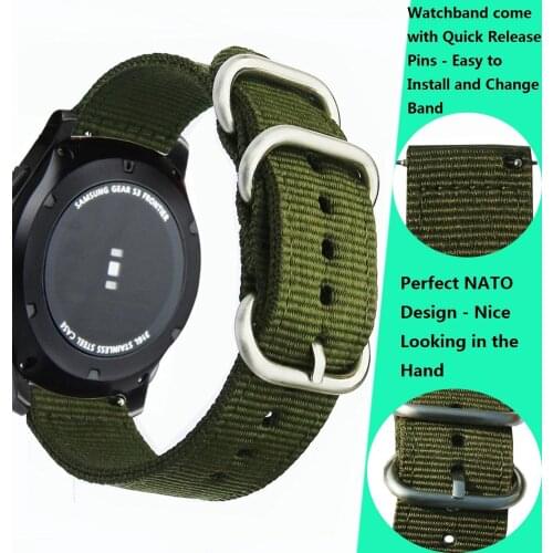 Nylon watchband for Samsung Galaxy watch 3 45mm/41mm Active 2 44mm 40mm amazfit bracelet 18mm/20mm/22mm Huawei GT2/2e/pro strap