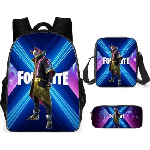 Fortnite 3D Print School Bags Boys Girls Backpack Set For Children Primary School Student School Bag Kids Mochilas