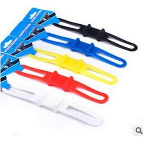 Bicycle silicone strap, road bike flashlight clip, mountain bike small piece fixing belt, movable light stand