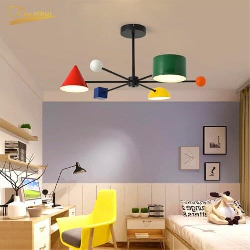 Modern LED Solid Wood Chandelier Lighting Nordic Macaron Chandelier Dining Room Bedroom Living Room Hanging Lamp Interior Lamp