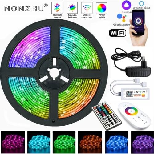 5050 LED Light Strip Flexible Ribbon Diode Decoration Bedroom Party Background Lamp Tape RGB 20M String Wifi Bluetooth Controll