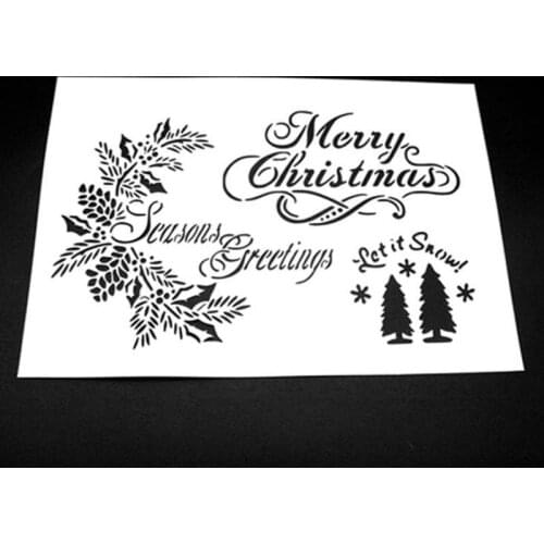 1pc Stencils Christmas Painting Template DIY Embossing Accessories For Scrapbooking Coloring Reusable Office School Supplies