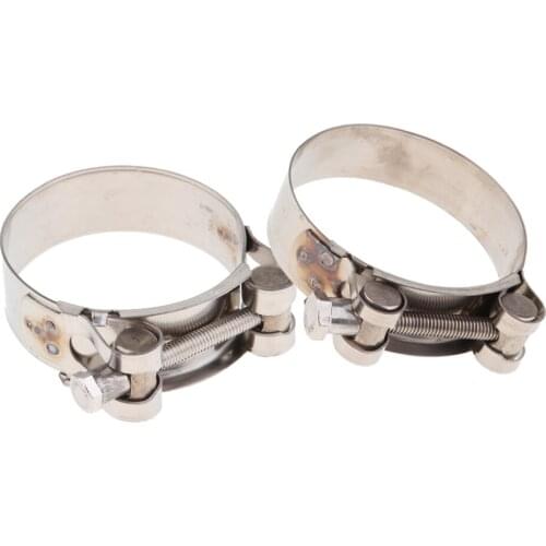 Two Sizes Exhaust Muffler Clip Fasten Support Silencer Pipe Bracket Hanger Band Fits for 56-59mm/74-79mm Exhaust Tube