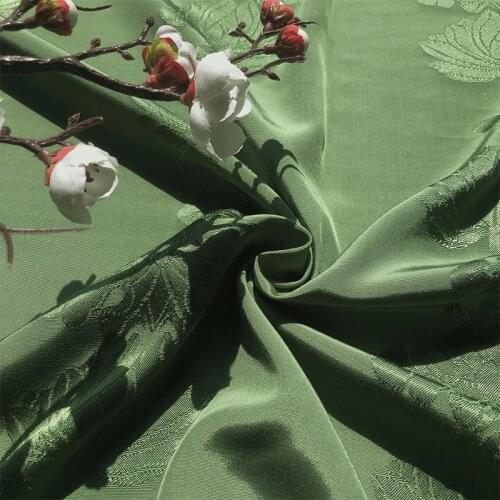 Green Retro Chinese Style Rayon Lotus Jacquard Fabric For Clothing Handmade DIY Material Designer Fabric Decoration