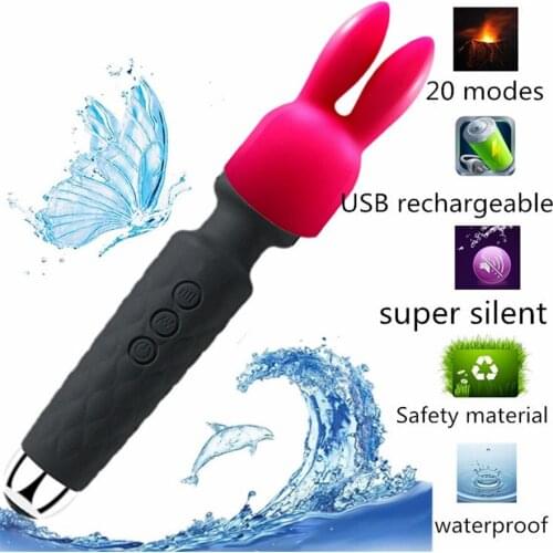 20 Mode Powerful G-spot Vibrator Headgear Magic Wand Massager Rechargeable clitoris Massager Dildo Vibrators Sex Toy For Women